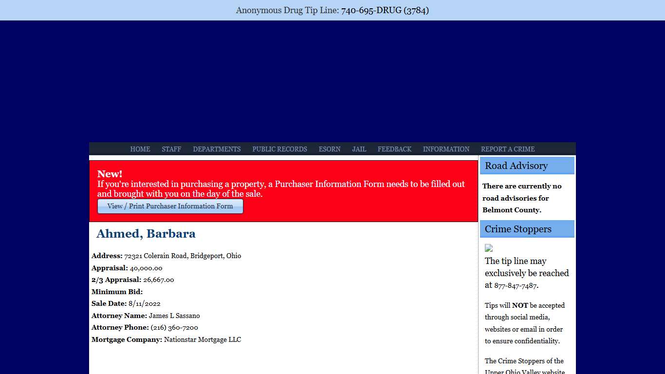 Ahmed, Barbara | Belmont County Sheriff's Office