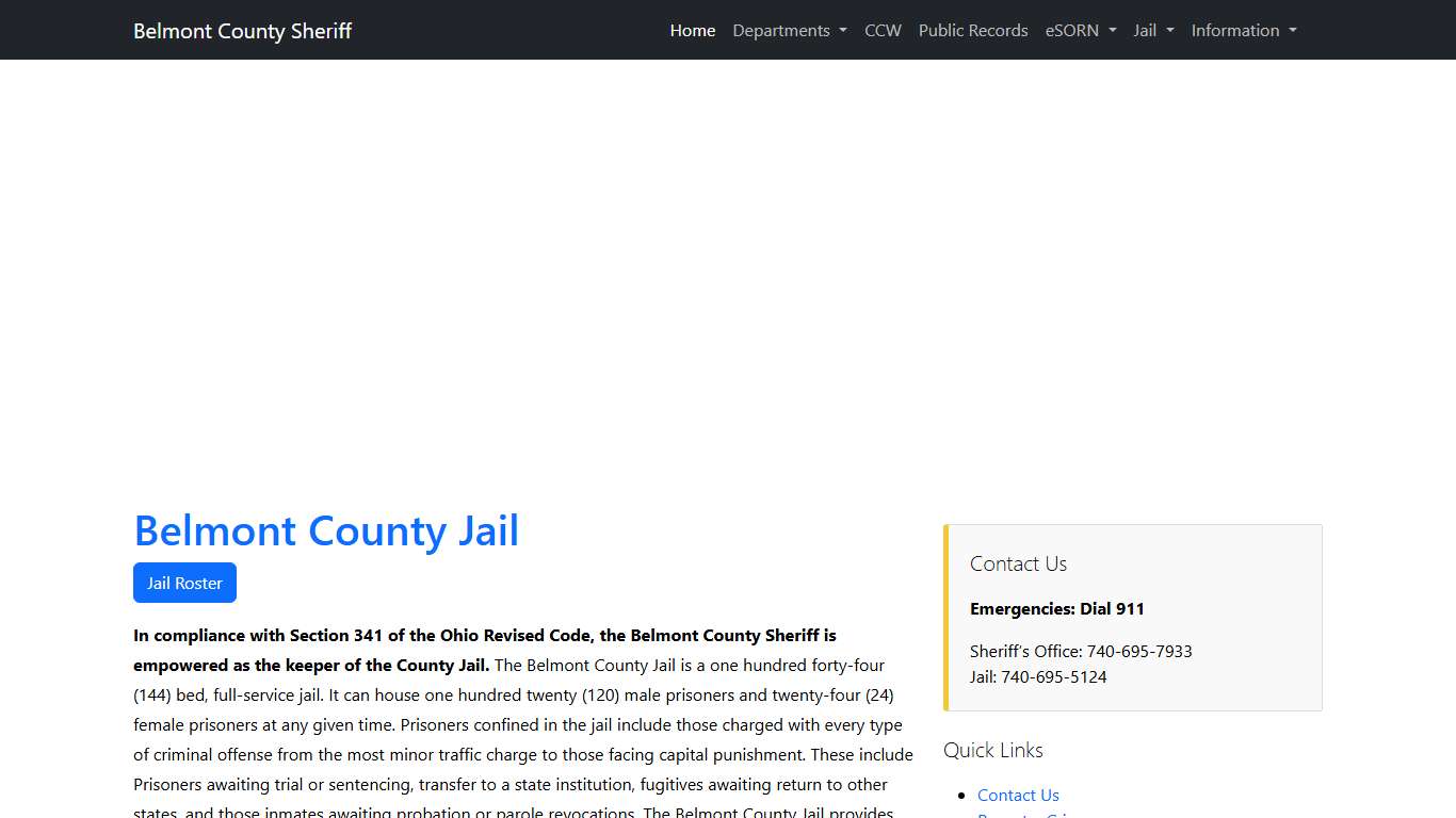 Belmont County Jail | Inmate Info & Visitation Rules